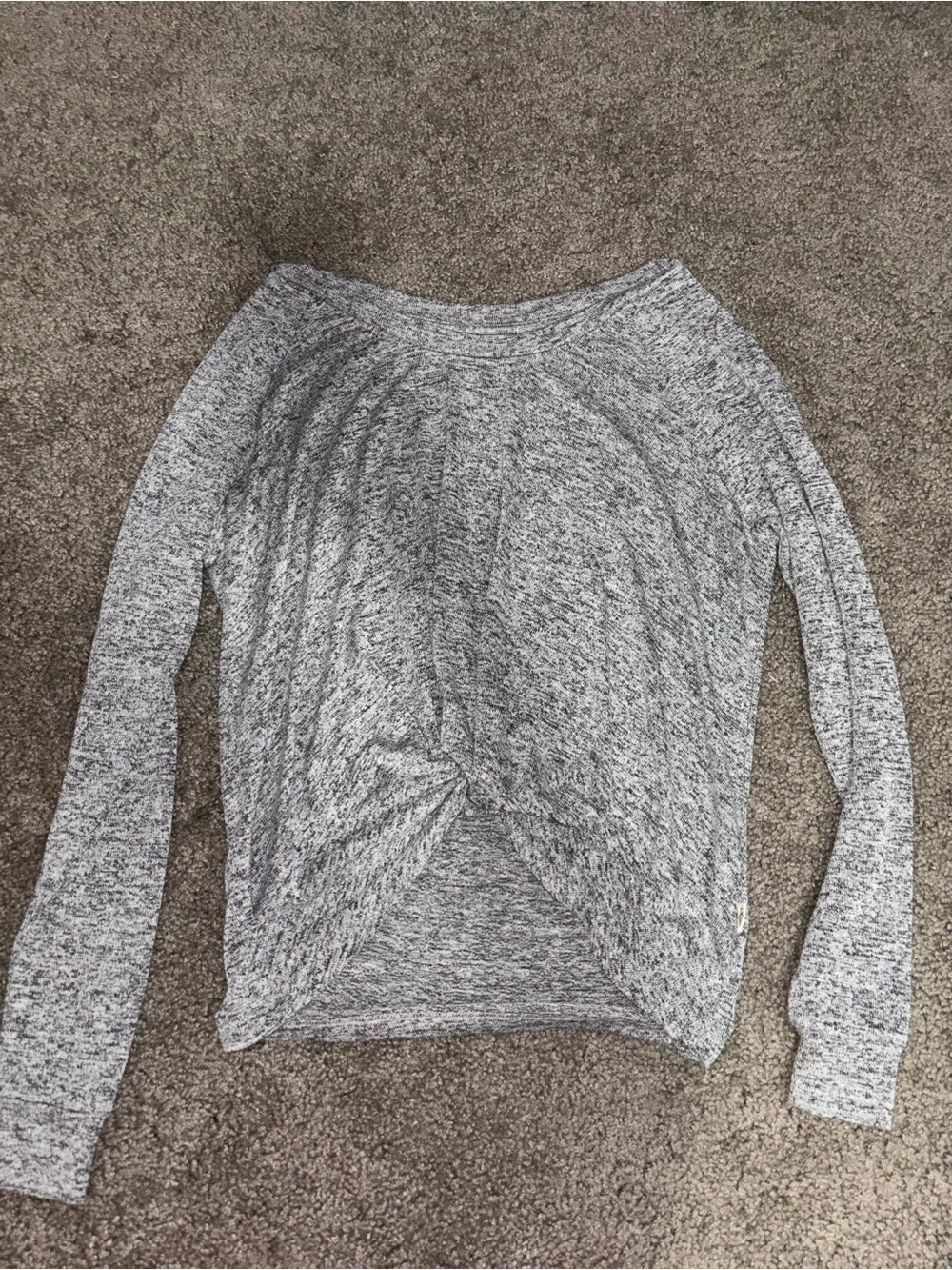UGG Gray Knit Twist-Front Long Sleeve Top